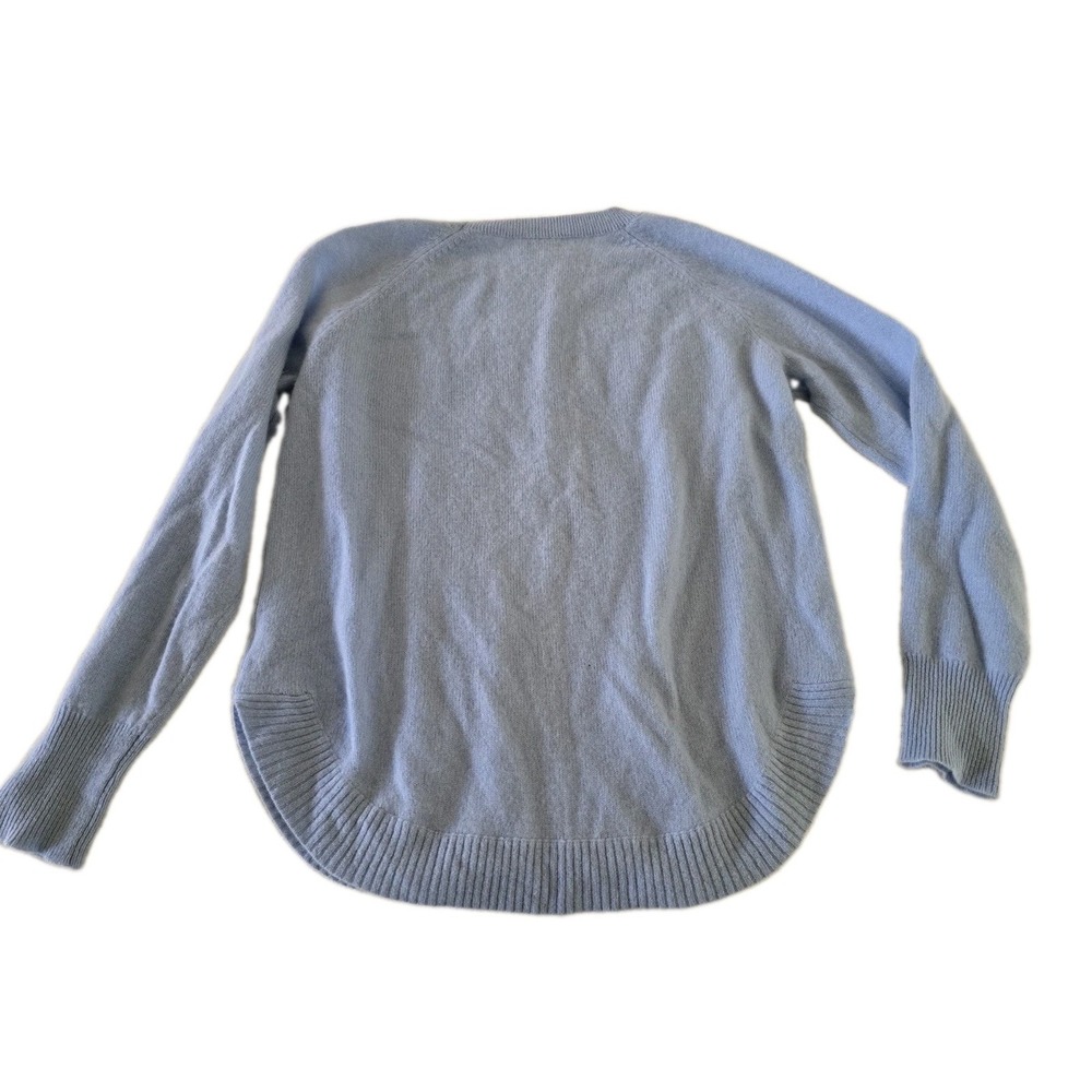 Belle France Womens 100% Cashmere Sweater Size Meduim Solid Blue - Picture 7 of 7